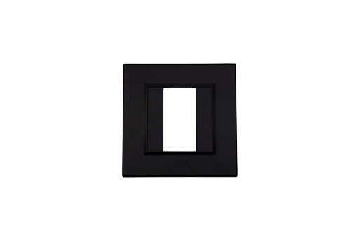 PLAQUE BELLA 43 CARREE NOIR MAT 1 MODULE