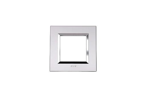 PLAQUE BELLA 43 CARREE ARGENT OPAQUE AVEC CADRE CHROME 2 MODULES