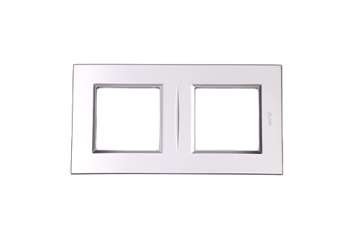 PLAQUE BELLA 43 CARREE ARGENT OPAQUE 2+2 MODULES