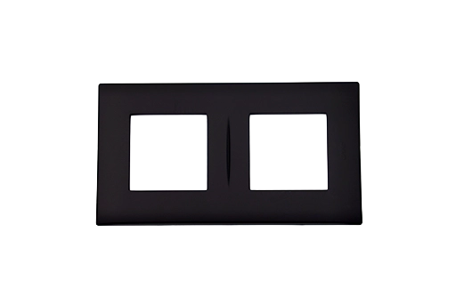 PLAQUE BELLA 43 CARREE NOIR MAT 2+2 MODULES