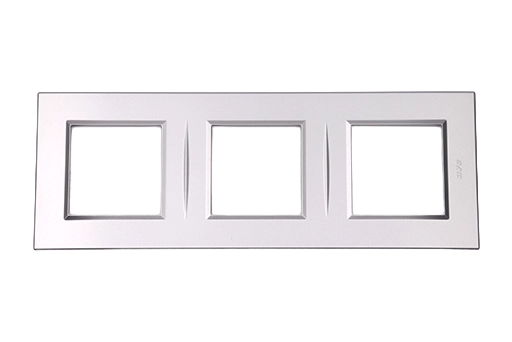 PLAQUE BELLA 43 CARREE ARGENT OPAQUE 2+2+2 MODULES