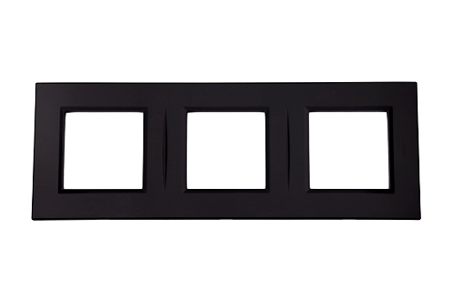 PLAQUE BELLA 43 CARREE NOIR MAT 2+2+2 MODULES