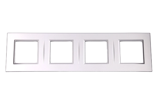 PLAQUE BELLA 43 CARREE ARGENT OPAQUE 2+2+2+2 MODULES