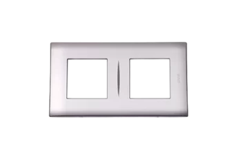 PLAQUE LINA 43 CARREE ARGENT OPAQUE 2+2 MODULES