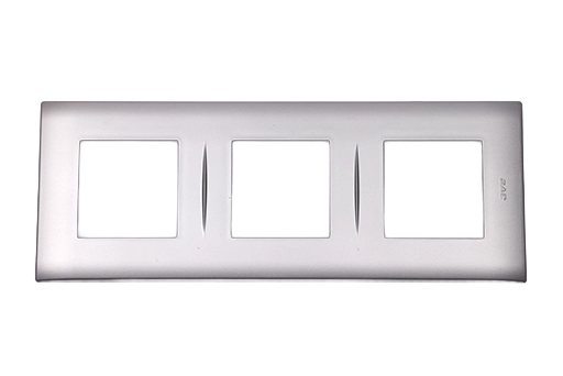 PLAQUE LINA 43 CARREE ARGENT OPAQUE 2+2+2 MODULES