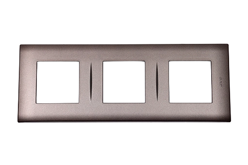 PLAQUE LINA 43 CARREE TITANIUM 2+2+2 MODULES