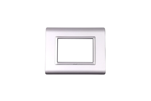 PLAQUE SERENA 43 RECTANGULAIRE ARGENT OPAQUE 3 MODULES