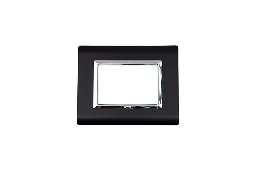 PLAQUE SERENA 43 RECTANGULAIRE NOIR MAT CADRE CHROME 3 MODULES