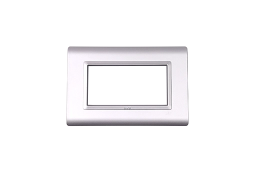 PLAQUE SERENA 43 RECTANGULAIRE ARGENT OPAQUE 4 MODULES