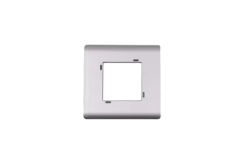 PLAQUE SERENA 43 CARREE SANS CADRE ARGENT OPAQUE 2 MODULES