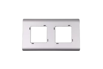 PLAQUE SERENA 43 CARREE SANS CADRE ARGENT OPAQUE 2+2 MODULES