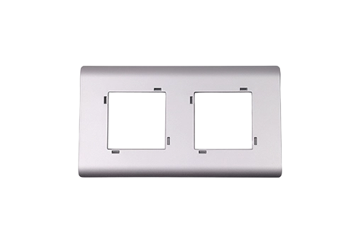 PLAQUE SERENA 43 CARREE SANS CADRE ARGENT OPAQUE 2+2 MODULES