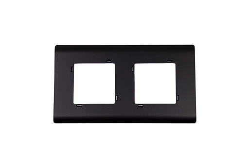 PLAQUE SERENA 43 CARREE SANS CADRE NOIR MAT 2+2 MODULES
