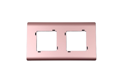 PLAQUE SERENA 43 CARREE SANS CADRE ROSE METALLISE 2+2 MODULES