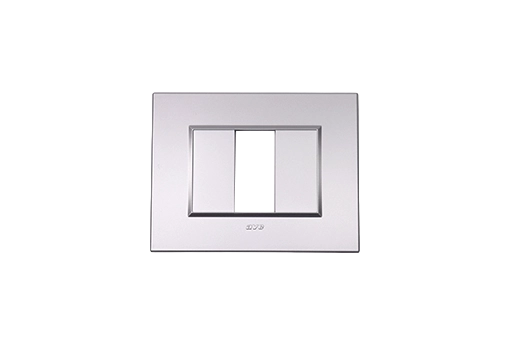PLAQUE BELLA 43 RECTANGULAIRE ARGENT OPAQUE 1 MODULE