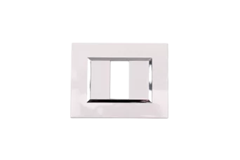 PLAQUE BELLA 43 RECTANGULAIRE BLANC AVEC CADRE CHROME 1 MODULE