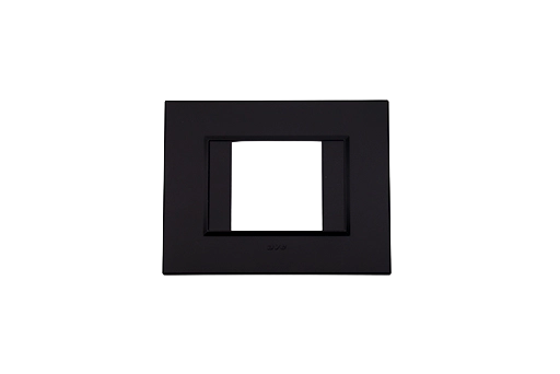 PLAQUE BELLA 43 RECTANGULAIRE NOIR MAT 2 MODULES