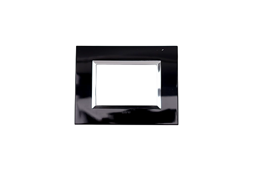 PLAQUE BELLA 43 RECTANGULAIRE NOIRE AVEC CADRE CHROME 3 MOD