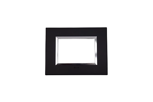 PLAQUE BELLA 43 RECTANGULAIRE NOIR MAT AVEC CADRE CHROME 3 MODULES