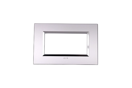 PLAQUE BELLA 43 RECTANGULAIRE ARGENT OPAQUE AVEC CADRE CHROME 4 MODULES