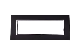 PLAQUE BELLA 43 RECTANGULAIRE NOIR MAT AVEC CADRE CHROME 7 MODULES