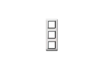 PLAQUE TECHNOPOLYMERE 44 CARREE BLANC AVEC CADRE CHROME 2+2+2 MODULES