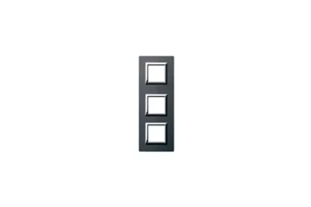 PLAQUE VERA 44 CARREE ALUMINIUM ANTHRACITE BROSSE 2+2+2 MODULES