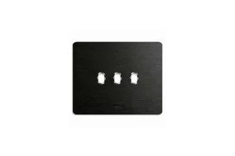 PLAQUE NEW STYLE RECTANG ALUMINIUM ANTHRACITE BROSSE 3 COM