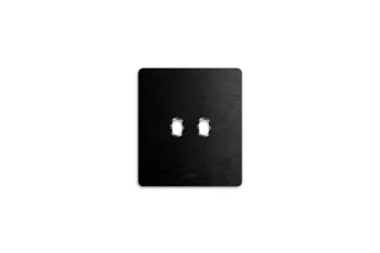 PLAQUE NEW STYLE CARREE ALUMINIUM ANTHRACITE BROSSE 2 COMMANDES