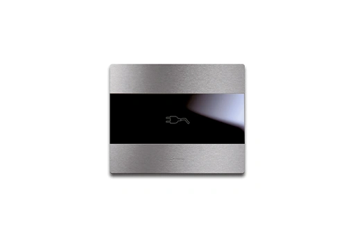 PLAQUE TOUCH 44 RECTANGULAIRE POUR PRISE COULISSANTE ALUMUNIUM NATUREL BROSSE