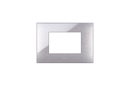PLAQUE YOUNG 44 RECTANGULAIRE GRIS METALLISE 3 MODULES