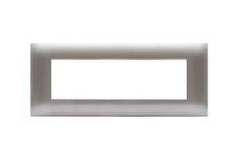 PLAQUE YOUNG 44 RECTANGULAIRE GRIS METALLISE 7 MODULES