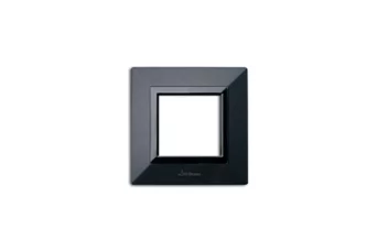 PLAQUE ZAMA 44 CARREE GRIS FONCE METALLISE 2 MODULES