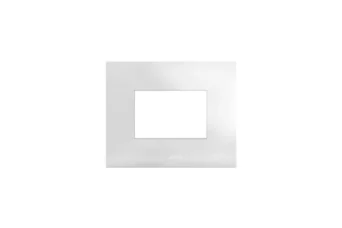 PLAQUE SMART 44 RECTANGULAIRE EN METAL BLANC 3 MODULES