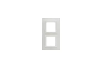 PLAQUE VERA 44 CARREE EN VERRE BLANC 2+2 MODULES