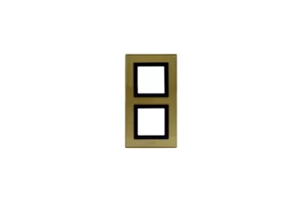 PLAQUE VERA 44 CARREE EN VERRE GOLD 2+2 MODULES