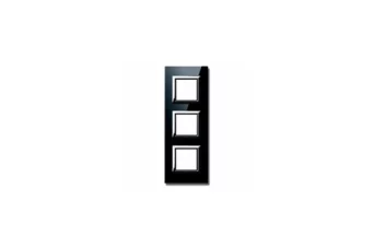 PLAQUE VERA 44 CARREE EN VERRE NOIR ABSOLU 2+2+2 MODULES