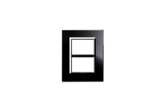 PLAQUE VERA 44 RECTANGULAIRE EN VERRE NOIR ABSOLU 3+3 MODULES