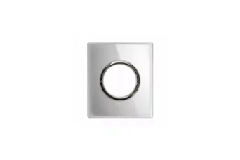 PLAQUE NEW STYLE CARREE EN VERRE BLANC POUR PRISE 2P+T