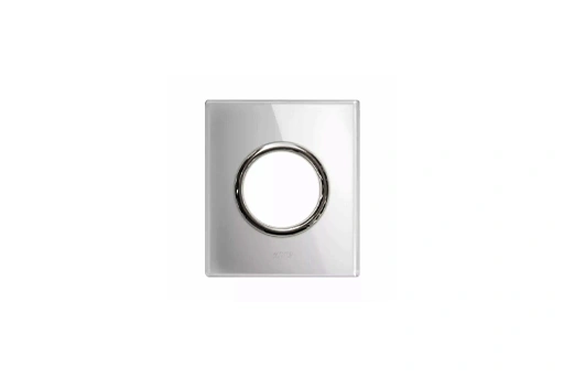 PLAQUE NEW STYLE CARREE EN VERRE BLANC POUR PRISE 2P+T