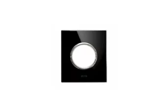 PLAQUE NEW STYLE CARREE EN VERRE NOIR ABSOLU POUR 2P+T