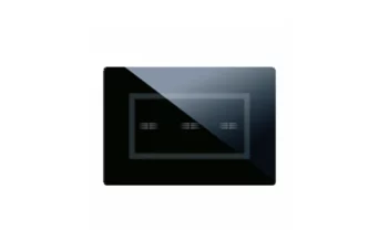 PLAQUE VERA 44 TOUCH RECTANGULAIRE NOIR ABSOLU 3 COMMANDES POUR BOITE 4 MODULES
