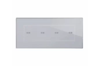 PLAQUE VERA 44 TOUCH RECTANGULAIRE GRIS OPAQUE 4 COMMANDES POUR BOITE 6-7 MODULES