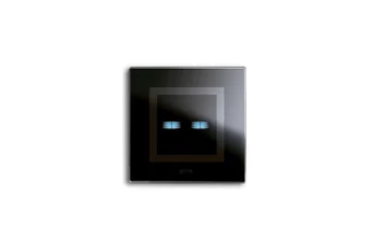 PLAQUE VERA 44 TOUCH CARREE NOIR ABSOLU 2 COMMANDES