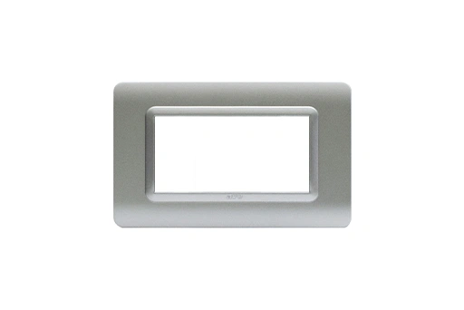 PLAQUE TECHNOPOLYMERE 44 RECTANGULAIRE ARGENT OPAQUE 4 MODULES