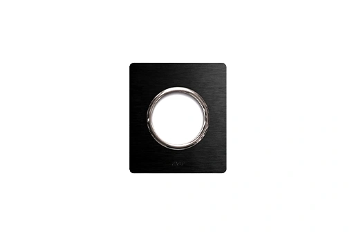 PLAQUE NEW STYLE CARREE ALUMINIUM ANTHRACITE BROSSE POUR 2P+T