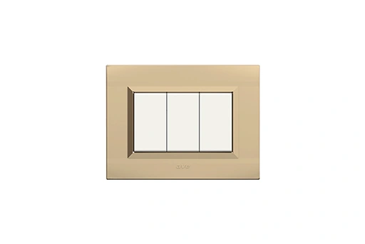 PLAQUE NOVA 45 RECTANGULAIRE CHAMPAGNE 3 MODULES