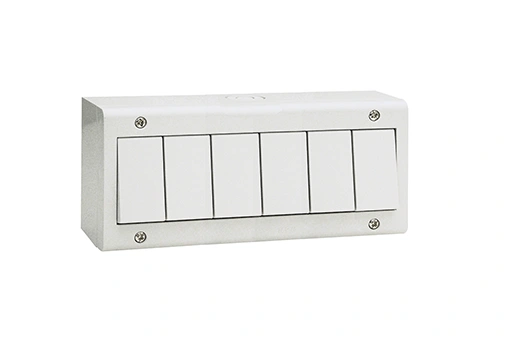 BOITE APPARENTE 6 MODULES ALIGNES S45 BLANC